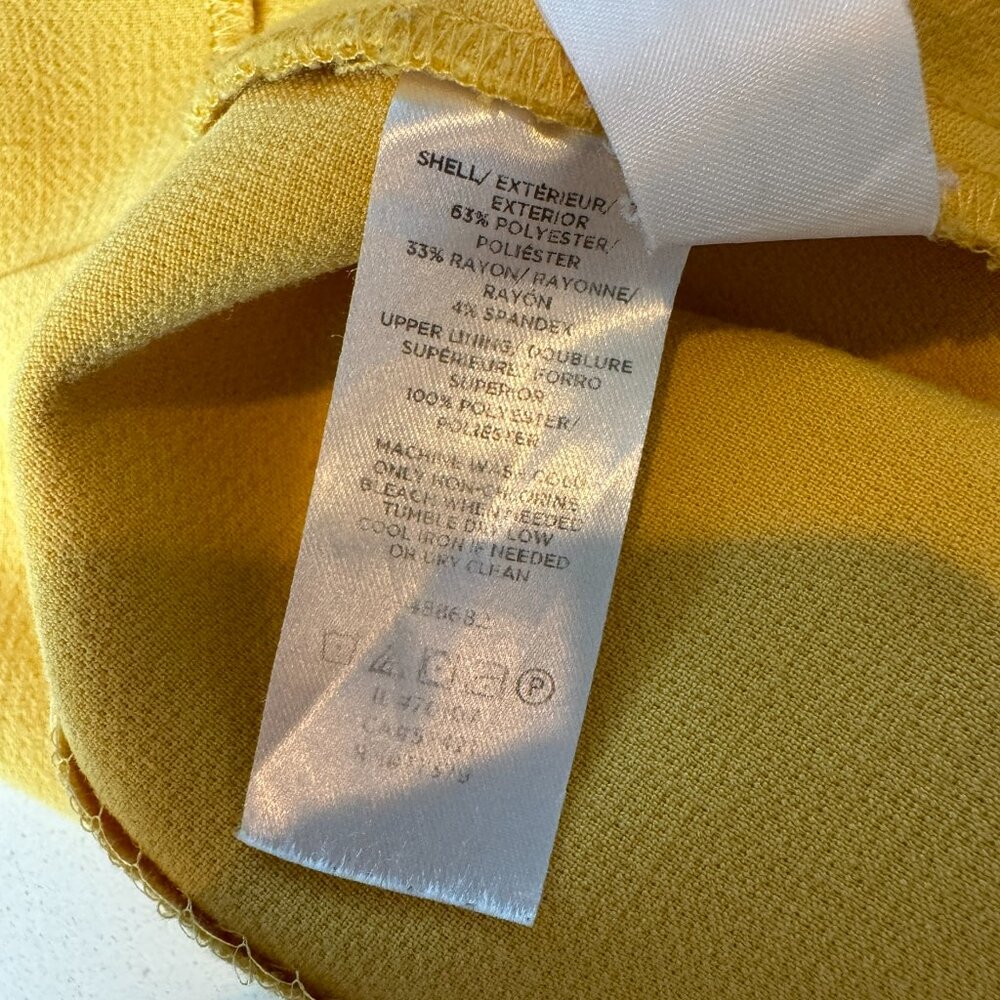ANN TAYLOR | Short Sleeve Yellow Sheath Work Dress Size 2 - Picture 8 of 8